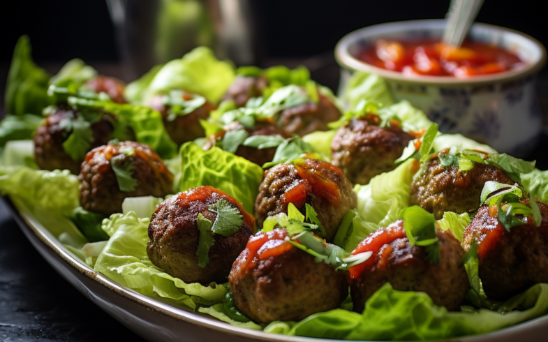 Moose Meatball Lettuce Wraps